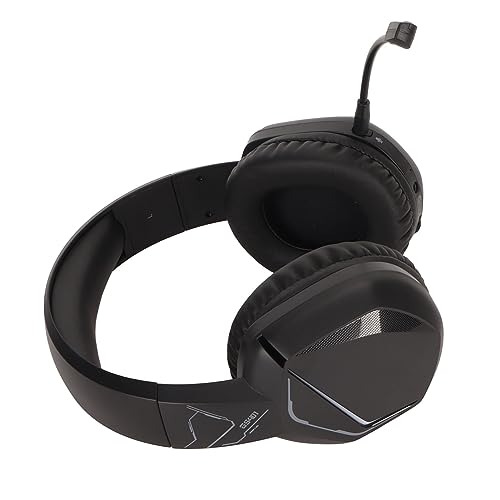 Gaming-Headset mit Cooler RGB-Beleuchtung, Geringe Latenz, Geräuschunterdrückung, 2,4 G Kabelloses Stereo-Headset für Gamer, ABS, Schwarz Bild 3