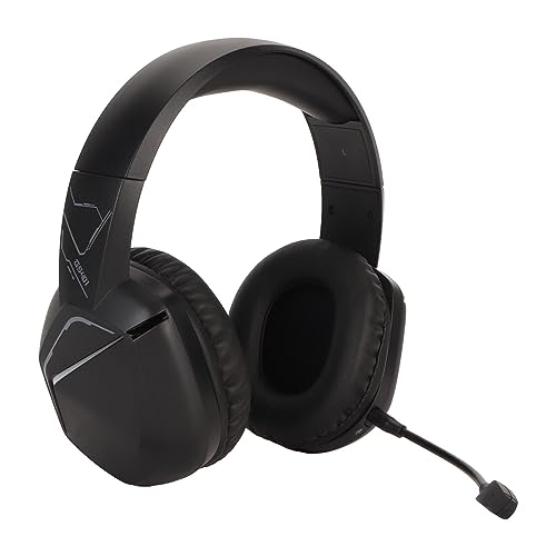Gaming-Headset mit Cooler RGB-Beleuchtung, Geringe Latenz, Geräuschunterdrückung, 2,4 G Kabelloses Stereo-Headset für Gamer, ABS, Schwarz Bild 4