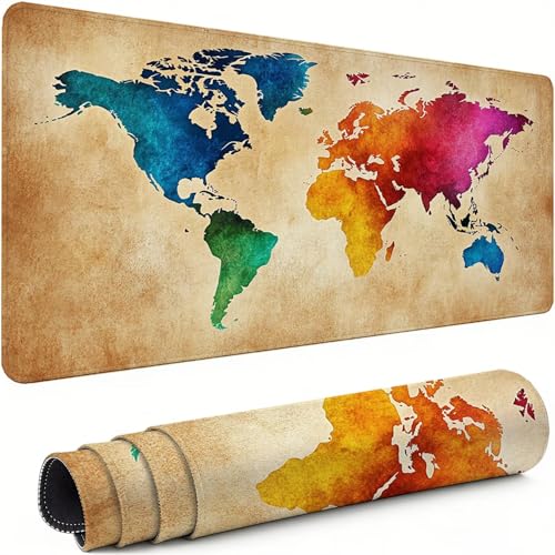 Gaming Mauspad XXL 1600x800x3mm Karte Mousepad, Große Speed rutschfeste Schreibtischunterlage Farbe Verbessert Präzision und Geschwindigkeit mit Stoßdämpfung für Tastatur und Maus Homeoffice xg-347 Bild 1