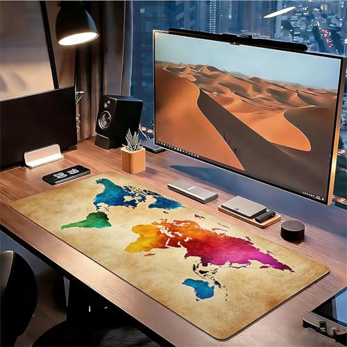 Gaming Mauspad XXL 1600x800x3mm Karte Mousepad, Große Speed rutschfeste Schreibtischunterlage Farbe Verbessert Präzision und Geschwindigkeit mit Stoßdämpfung für Tastatur und Maus Homeoffice xg-347 Bild 3
