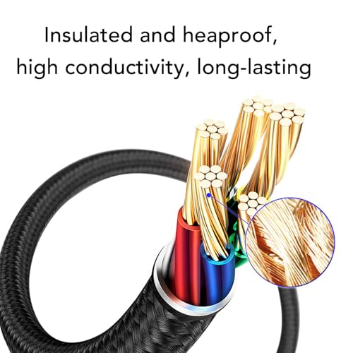 Passend für Headset-Kabel, Premium-OFC-Ersatzkabel mit Typ-C-Anschluss für Gaming-Headsets, 2,5 m langes geflochtenes Nylon-Audio- und Datenkabel mit Kupferkern (schwarz) Bild 2