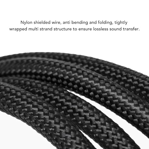 Passend für Headset-Kabel, Premium-OFC-Ersatzkabel mit Typ-C-Anschluss für Gaming-Headsets, 2,5 m langes geflochtenes Nylon-Audio- und Datenkabel mit Kupferkern (schwarz) Bild 4