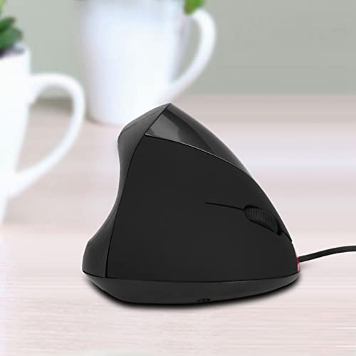 Vertikale ergonomische Maus, hohe 1600 DPI, kabelgebundene optische USB-Gaming-Maus für PC, Laptop, Komfortables Handgelenkauflage-Design, Schwarz, Blau, Lila (Schwarz) Bild 2