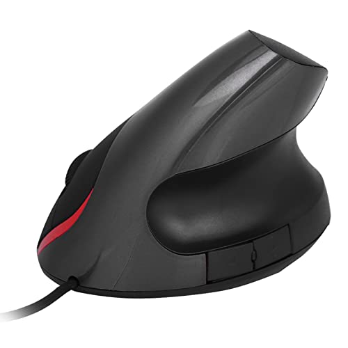 Vertikale ergonomische Maus, hohe 1600 DPI, kabelgebundene optische USB-Gaming-Maus für PC, Laptop, Komfortables Handgelenkauflage-Design, Schwarz, Blau, Lila (Schwarz) Bild 5