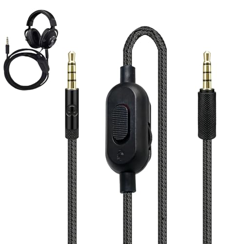 Headset Kabel Ersatz für Logitech G PRO X G233 G433 G PRO Gaming-Headset, 3.5 mm Kopfhörer Audiokabel Gaming Headset Lautstärke Mikrofonsteuerung Kabel, with Built In Volume Controller (Black) Bild 1