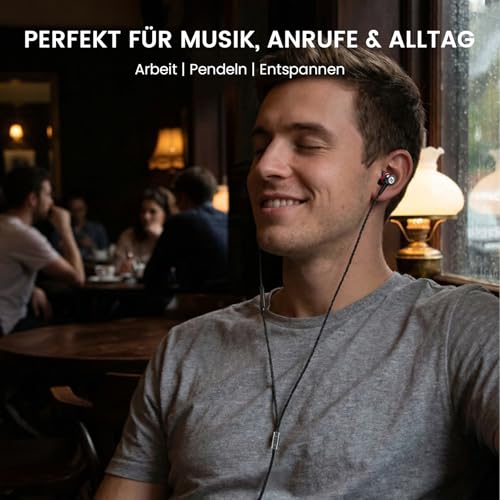 HIFI WALKER HiFi In-Ear Kopfhörer mit Mikrofon, 3,5 mm Kabelkopfhörer mit In-Line-Steuerung, 9,2 mm Dynamiktreiber, Aluminium-Gehäuse für Smartphone, Laptop, PC und Tablet Bild 7