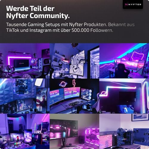 Nyfter Nyf 25 Wireless Gaming Maus – 26.000 DPI PAW3395 Sensor, 50g Ultra-Leicht, Dual Mode, 1000Hz, Huano 80M Switches – Ergonomisch für Palm/Claw/Fingertip (Rechtshänder) (Schwarz) Bild 6