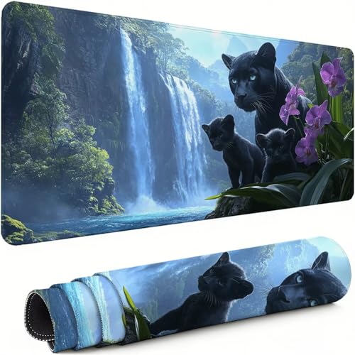 Gaming Mauspad XXL 1600x800x3mm Schwarz Mousepad, Große Speed Rutschfeste Schreibtischunterlage Tragen Verbessert Präzision und Geschwindigkeit mit Stoßdämpfung für Tastatur und Maus Homeoffice xg-413 Bild 1