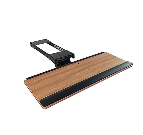 Tastaturablage unter dem Schreibtisch mit 360° verstellbarer Höhe, Schiebetrockner und Schienen für Maus, natürliches Finish, 50 cm – perfekt für Home Office & Gaming Bild 1