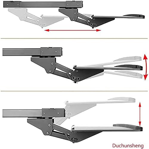 Tastaturablage unter dem Schreibtisch mit 360° verstellbarer Höhe, Schiebetrockner und Schienen für Maus, natürliches Finish, 50 cm – perfekt für Home Office & Gaming Bild 6