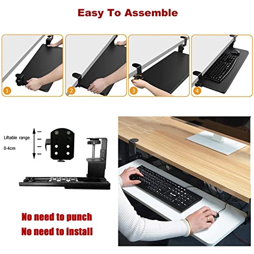 Extra breiter Tastaturtrockner mit verstellbarem Schiebefach 52/65/75 x 25 cm – bequemer Home-Office & Gaming-Arbeitsplatz für Tastatur und Maus Bild 5