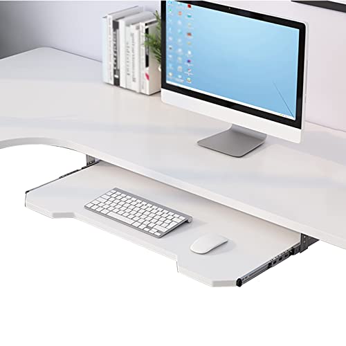 Tastatur- und Maus-Extensor, 35,6 cm, leises Gleittablett, platzsparende Plattform, Weiß A, 70 x 27 cm, perfekt für Home Office & Gaming Setup Bild 1