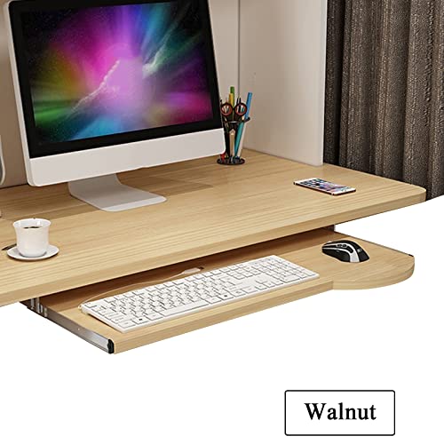 Verstellbare Ablage für Tastatur und Maus, 4 Farben, Holztablett für unter dem Schreibtisch, perfekt für PC, Gaming, Studium, Walnussholz-Finish, 600 x 260 mm Bild 3