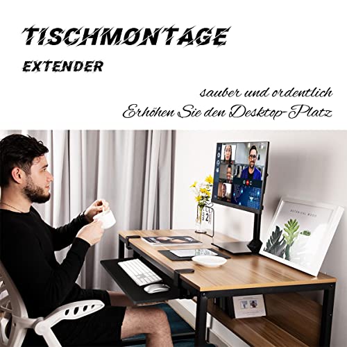 Verstellbare Tastaturablage mit verschiebbarem Trockner und Maus-Plattform, Untertischstütze für den Arbeitsplatz, ideal für Home Office & Gaming Bild 5