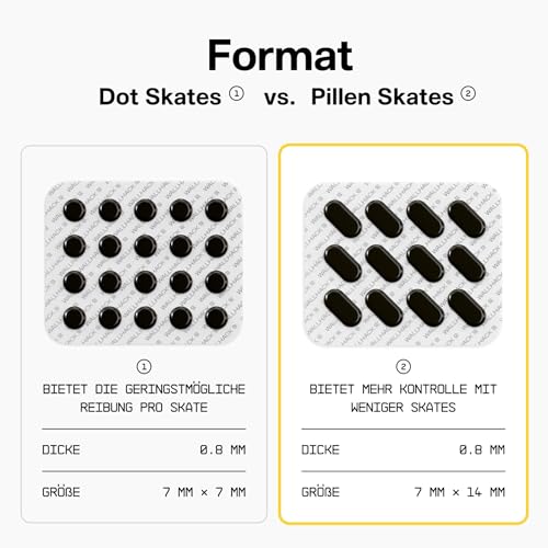 Wallhack PTFE Pillen Maus Skates | Premium Skates für Gaming Mäuse | Ultra-Glattes Gleiten auf Stoff & Glaspads | Geschwindigkeit & Kontrolle Anpassen | Schnell & Einfach | Gelb Bild 5
