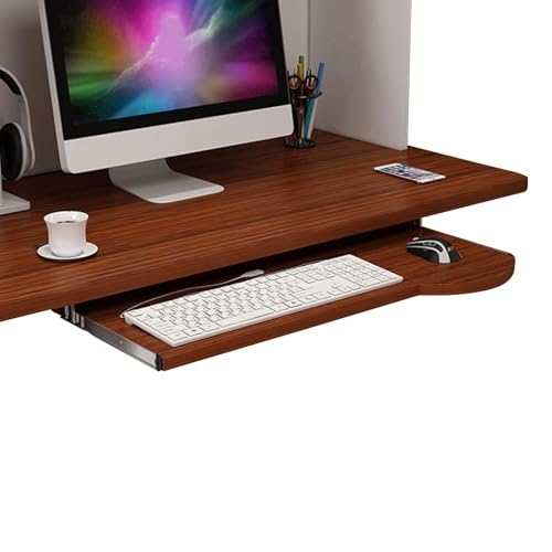 Verstellbare Tastaturablage mit Metallschienen, ausziehbare Schublade für Maus, Holz in 4 Farben, perfekt für Home Office und Gaming Setup Bild 1