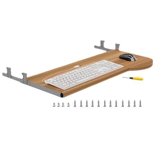 Verstellbare Tastaturablage mit Metallschienen, ausziehbare Schublade für Maus, Holz in 4 Farben, perfekt für Home Office und Gaming Setup Bild 2