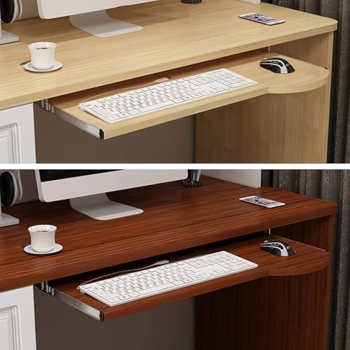 Verstellbare Tastaturablage mit Metallschienen, ausziehbare Schublade für Maus, Holz in 4 Farben, perfekt für Home Office und Gaming Setup Bild 5