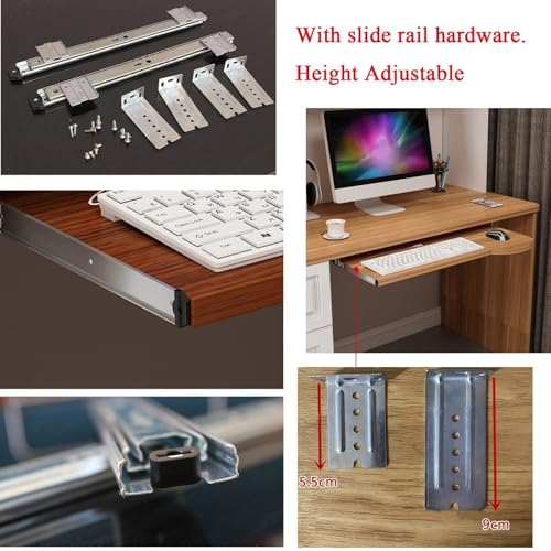 Verstellbare Tastaturablage mit Metallschienen, ausziehbare Schublade für Maus, Holz in 4 Farben, perfekt für Home Office und Gaming Setup Bild 7