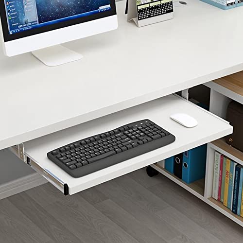 Bunte Tastaturablage aus Holz, ausziehbar und unter dem Schreibtisch, abnehmbare Tastatur- und Maus-Unterstützung, Desktop-Erweiterung für PC-Gaming und Heimbüro. Bild 1
