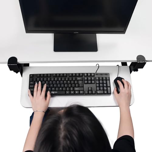 Verstellbare Untertisch-Tastaturablage mit C-Klemme, Premium-Schiebeplattform für Maus, verbesserte S und Effizienz, perfekt für Home Office und Gaming-Setup. Bild 1