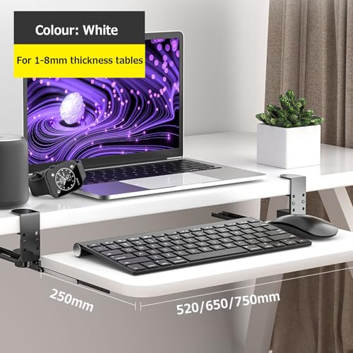 Verstellbare Untertisch-Tastaturablage mit C-Klemme, Premium-Schiebeplattform für Maus, verbesserte S und Effizienz, perfekt für Home Office und Gaming-Setup. Bild 3