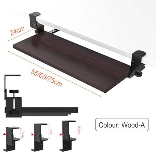 Verstellbare Tastaturablage unter dem Schreibtisch, C-Klemme, Schiebeplattform, Maus-Verlängerungsarm für bessere Platzierung, Design für Home Office und Gaming Bild 2