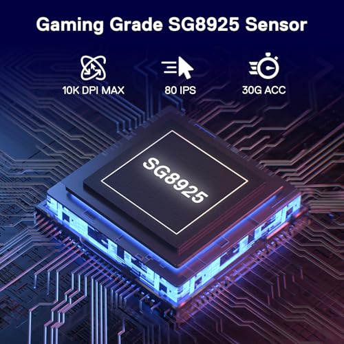 Redragon M730 Wireless Gaming Maus, 10000 DPI, 3-Verbindungsmodi, BT & 2.4G Wireless, 6 Makrotasten, zuverlässige Stromversorgung für PC/Mac/Laptop Bild 7
