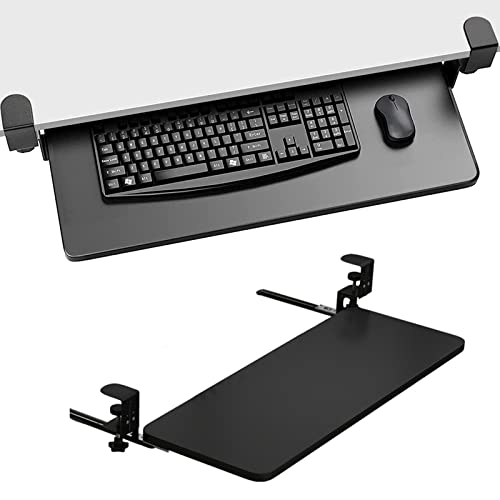 Tastaturablage, ausziehbare Plattform unter dem Schreibtisch für Standard-Tastaturen und Mäuse, schwarz, 76,2 x 25,4 cm, platzsparendes Design für Heimbüro und Gaming-Setup Bild 1
