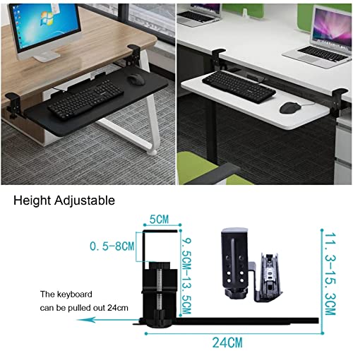 Tastaturablage, ausziehbare Plattform unter dem Schreibtisch für Standard-Tastaturen und Mäuse, schwarz, 76,2 x 25,4 cm, platzsparendes Design für Heimbüro und Gaming-Setup Bild 2