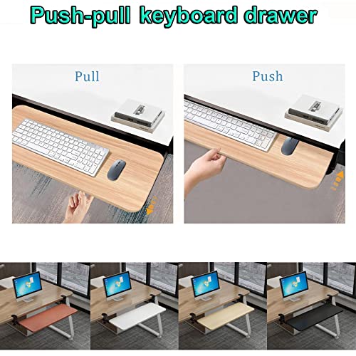 Tastaturablage, ausziehbare Plattform unter dem Schreibtisch für Standard-Tastaturen und Mäuse, schwarz, 76,2 x 25,4 cm, platzsparendes Design für Heimbüro und Gaming-Setup Bild 5
