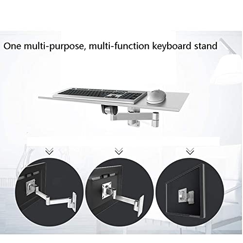 Verstellbare Tastatur-Wandhalterung, silberfarbene Dual-Arm-Plattform für Tastatur/Maus, 40 cm, flexibles industrielles Regal, perfekt für Heimbüro und Gaming-Setup Bild 7