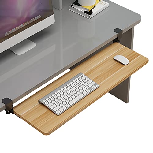 Tastaturablage unter dem Schreibtisch mit Klemme, verstellbare & platzsparende Holzablage für Tastatur & Maus, einfache Installation, perfekt für Home Office & Gaming Setup Bild 1