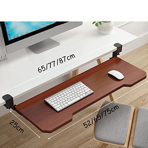 Tastaturablage aus Holz mit Gleitschienen für Tastatur und Maus, erweitert Platz auf dem Schreibtisch, großes 66 x 25,4 cm, Design, perfekt für Home Office und Gaming Setup Bild 3