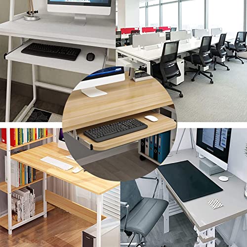 Verstellbare Metallschienen-Tastaturablage mit Holz-Maus-Plattform – optimiert den Arbeitsplatz, Design für Home Office und Gaming Setup Bild 7