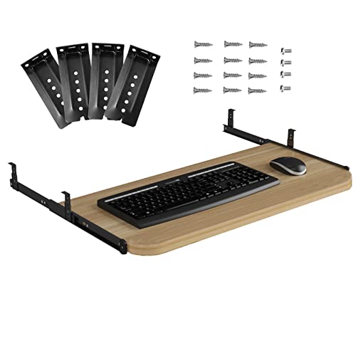 Tastaturablage unter dem Schreibtisch, verstellbare verschiebbare Tastaturablage, Maus-Plattform, Design zur Reduzierung der Augenbelastung, ideal für Heimbüro und Gaming-Schreibtische Bild 1