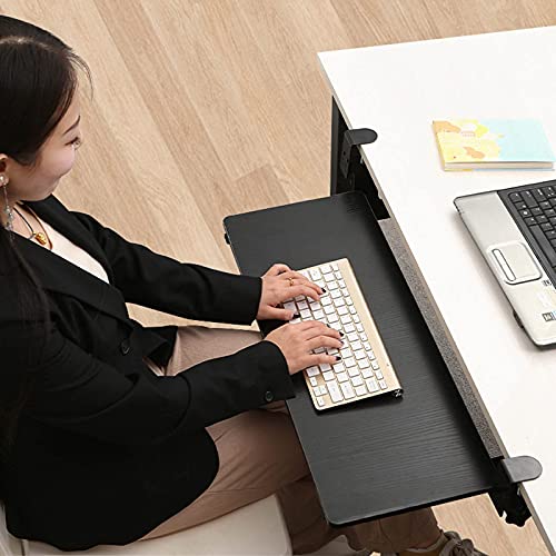 Höhenverstellbare Schreibtischverlängerung mit C-Halterung, schwarze 50 cm Tastaturablage für Ergon-Schreiben und Maus, perfekt für Heimbüro und Gaming-Setup Bild 3