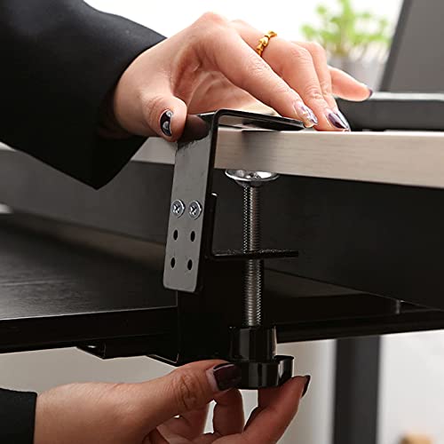 Höhenverstellbare Schreibtischverlängerung mit C-Halterung, schwarze 50 cm Tastaturablage für Ergon-Schreiben und Maus, perfekt für Heimbüro und Gaming-Setup Bild 6
