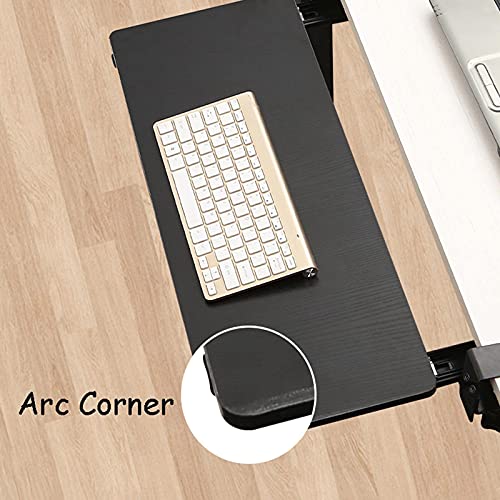 Höhenverstellbare Schreibtischverlängerung mit C-Halterung, schwarze 50 cm Tastaturablage für Ergon-Schreiben und Maus, perfekt für Heimbüro und Gaming-Setup Bild 7