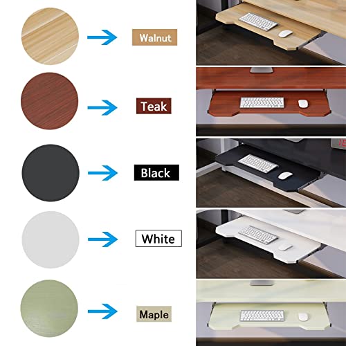 Verstellbare Tastaturablage aus Holz, 5 Farben, Untertisch-Schieberegal – Maus-Aufbewahrungsnizer mit glatten Schienen für Home Office & Gaming Setup Bild 2
