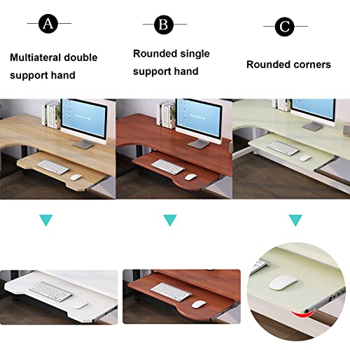 Verstellbare Tastaturablage aus Holz, 5 Farben, Untertisch-Schieberegal – Maus-Aufbewahrungsnizer mit glatten Schienen für Home Office & Gaming Setup Bild 3