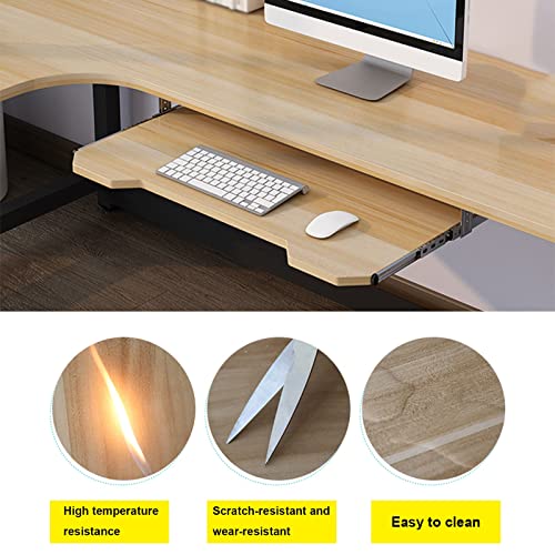 Verstellbare Tastaturablage aus Holz, 5 Farben, Untertisch-Schieberegal – Maus-Aufbewahrungsnizer mit glatten Schienen für Home Office & Gaming Setup Bild 4