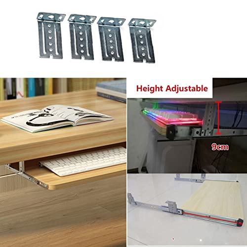 Verstellbare Tastaturablage aus Holz, 5 Farben, Untertisch-Schieberegal – Maus-Aufbewahrungsnizer mit glatten Schienen für Home Office & Gaming Setup Bild 5