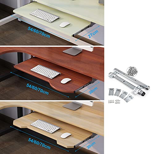 Verstellbare Tastaturablage aus Holz, 5 Farben, Untertisch-Schieberegal – Maus-Aufbewahrungsnizer mit glatten Schienen für Home Office & Gaming Setup Bild 6