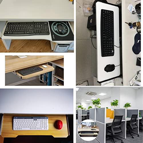 Verstellbare Tastaturablage aus Holz, 5 Farben, Untertisch-Schieberegal – Maus-Aufbewahrungsnizer mit glatten Schienen für Home Office & Gaming Setup Bild 7