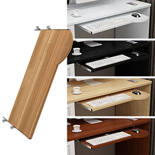 Tastaturablage unter dem Schreibtisch, Schiebeschublade für Tastatur und Maus, Holzregal mit Metallverlängerungen, platzsparendes Design für Home Office & Gaming Setup Bild 1