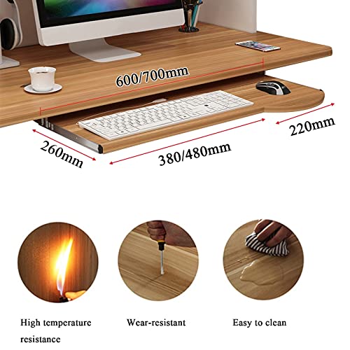 Verstellbare Tastaturablage aus Holz mit Ablagefach für Maus, 700 x 260 mm, Ergon-Design, platzsparend, perfekt für Home Office und Gaming Setup Bild 2