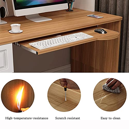 Tastaturablage aus Holz unter dem Schreibtisch mit Schublade für Tastatur und Maus, Ergon-Design, platzsparende Lösung für Home Office und Gaming Setup. Bild 7