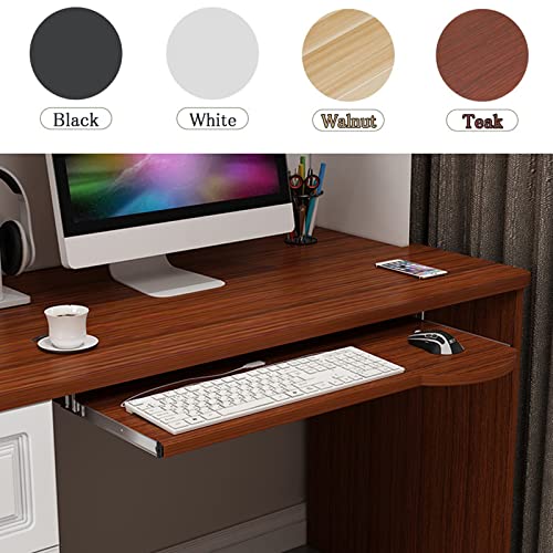 Verstellbare Tastaturablage, ausziehbar, 60/70 x 26 cm, kompatibel mit Computertastaturen und Mäusen, perfekt für Home Office & Gaming Setup (Teak-Finish, 70 x 26 cm) Bild 3
