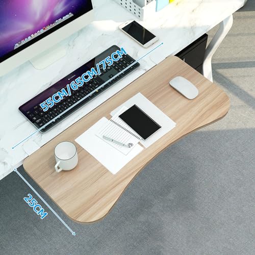 7-farbige, verstellbare Schreibtischablage aus Holz, zusammenklappbare Tastatur- und Maus-Plattform mit K-Stahlstütze, 25 kg Tragkraft, perfekt für Home Office und Gaming. Bild 2